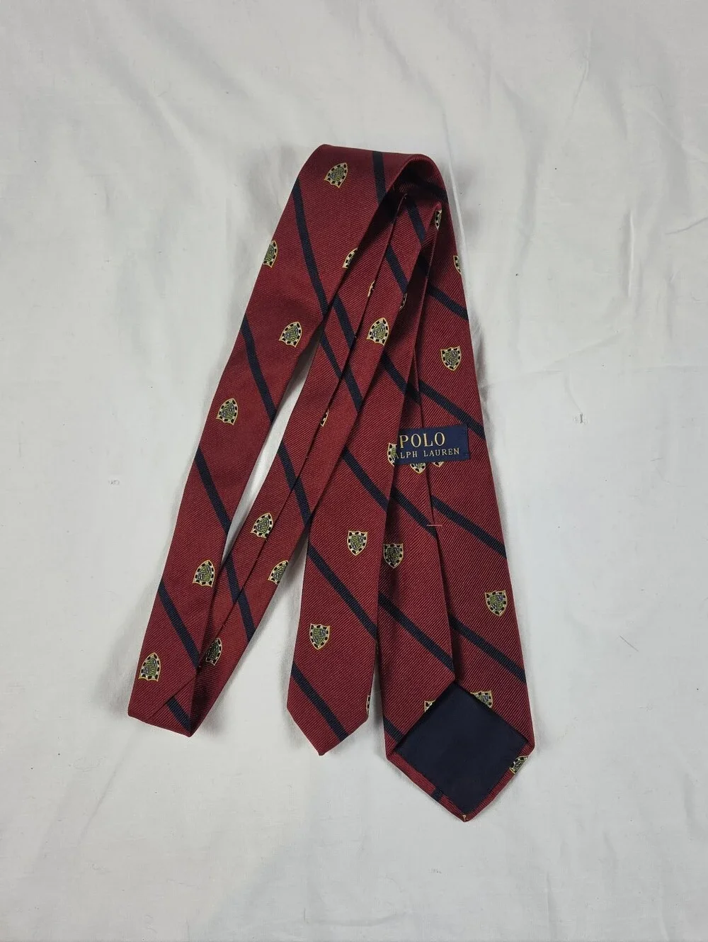 Polo Ralph Lauren Repp Narrow Club Tie Red Stripe Silk